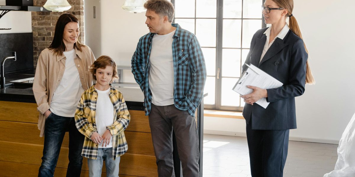 Families exploring different towns and lifestyles to find their ideal luxury home in Connecticut.