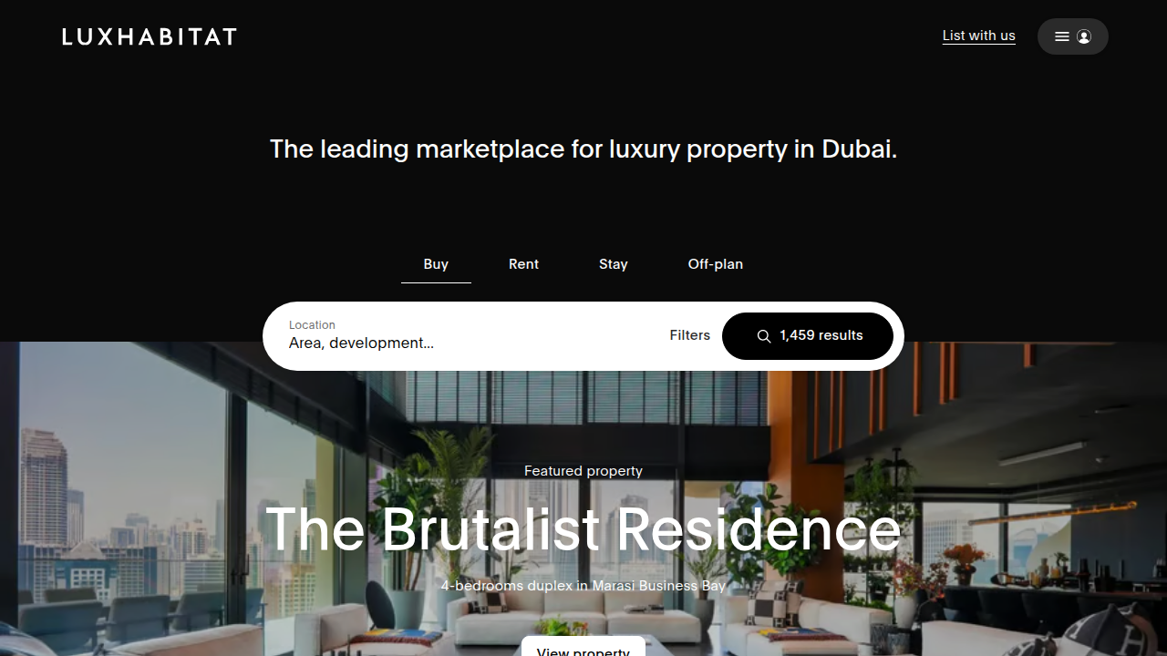 Luxhabitat Sotheby's International Realty provides access to top luxury real estate listings and brokerage services in Dubai.