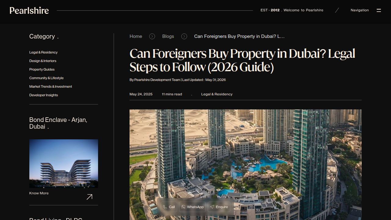 Online resources like Pearlshire.com provide essential legal guidance for foreign property buyers in Dubai.