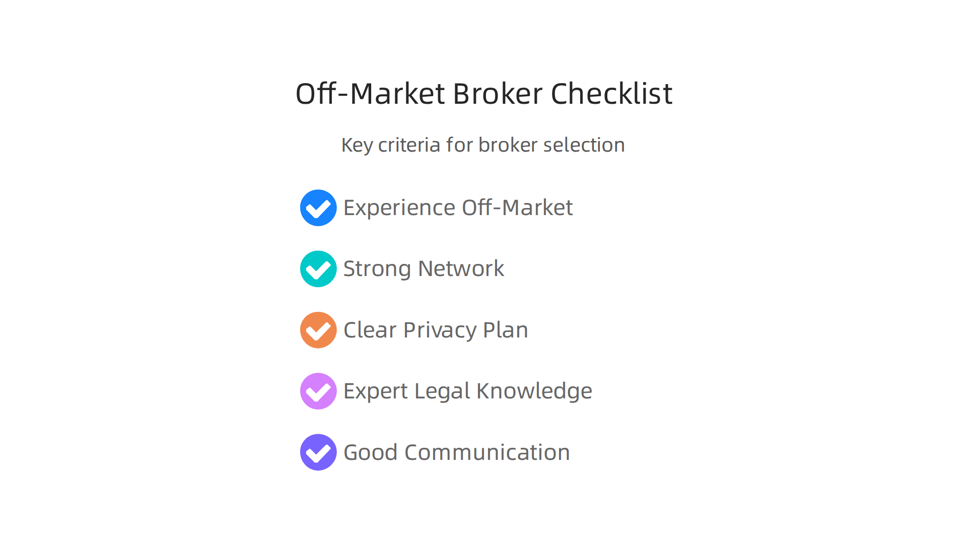 Key criteria for selecting a broker specialized in discreet off-market luxury property transactions.