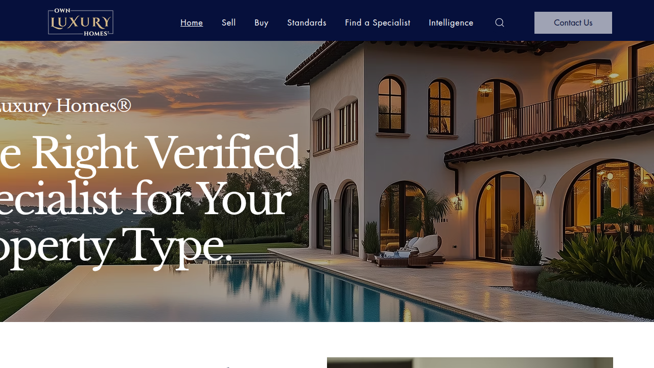 Screenshot of the Own Luxury Homes website, offering insights into the hidden and off-market luxury real estate sector.